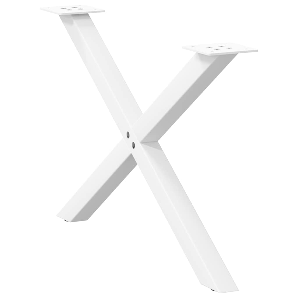 sofabordsben X-formet 2 stk. hvid 70 x (42-43) cm stål