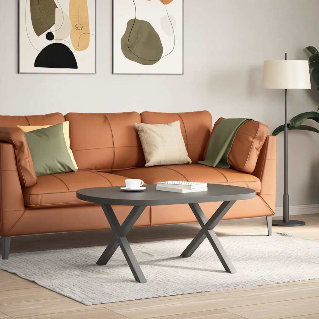 sofabordsben X-formet 2 stk. antracit 70 x (42-43) cm stål