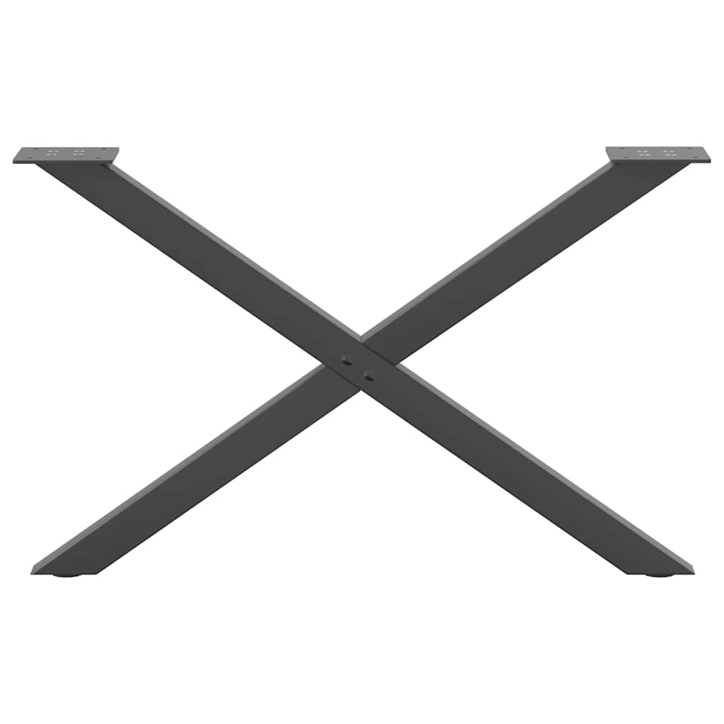 sofabordsben X-formet 2 stk. antracit 70 x (42-43) cm stål