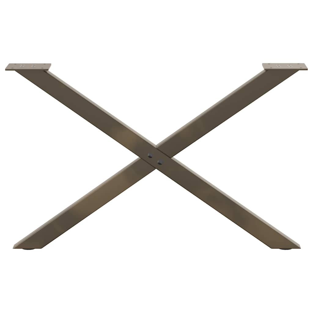 sofabordsben X-formet 2 stk. naturstål 70 x (42-43) cm stål