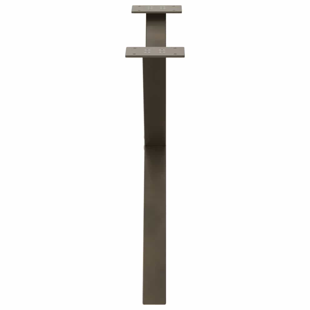 sofabordsben X-formet 2 stk. naturstål 70 x (42-43) cm stål