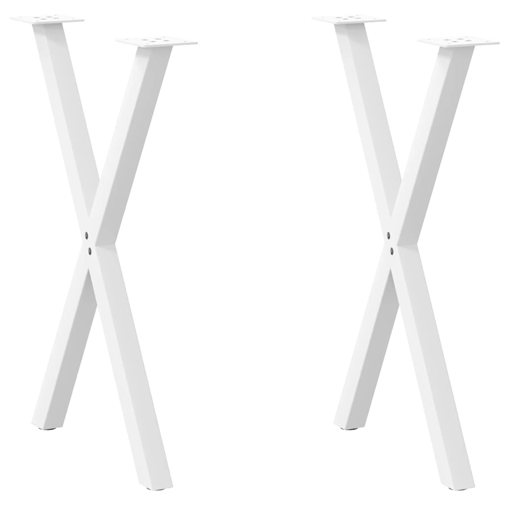 spisebordsben X-formet 2 stk. hvid 50x(72-73) cm stål