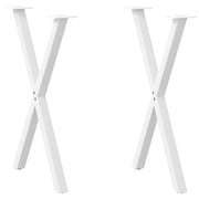spisebordsben X-formet 2 stk. hvid 50x(72-73) cm stål
