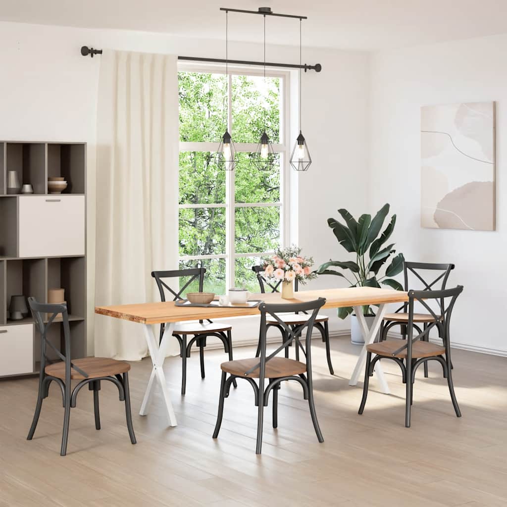 spisebordsben X-formet 2 stk. hvid 50x(72-73) cm stål