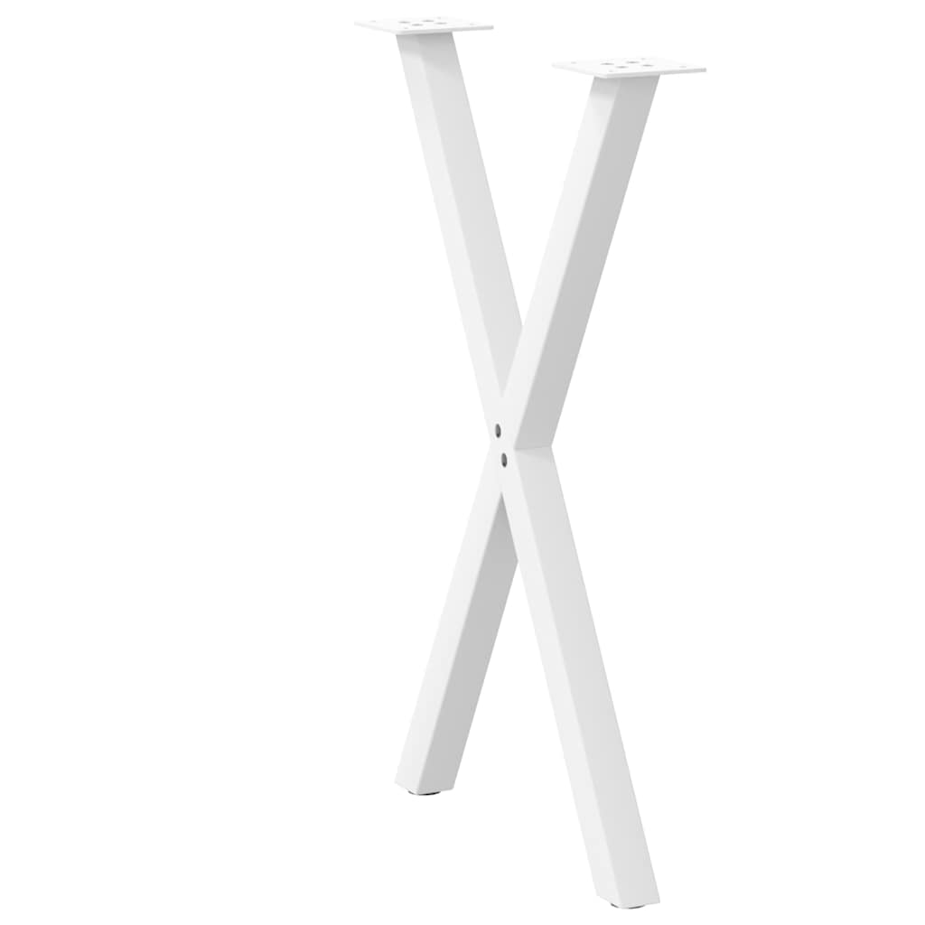 spisebordsben X-formet 2 stk. hvid 50x(72-73) cm stål