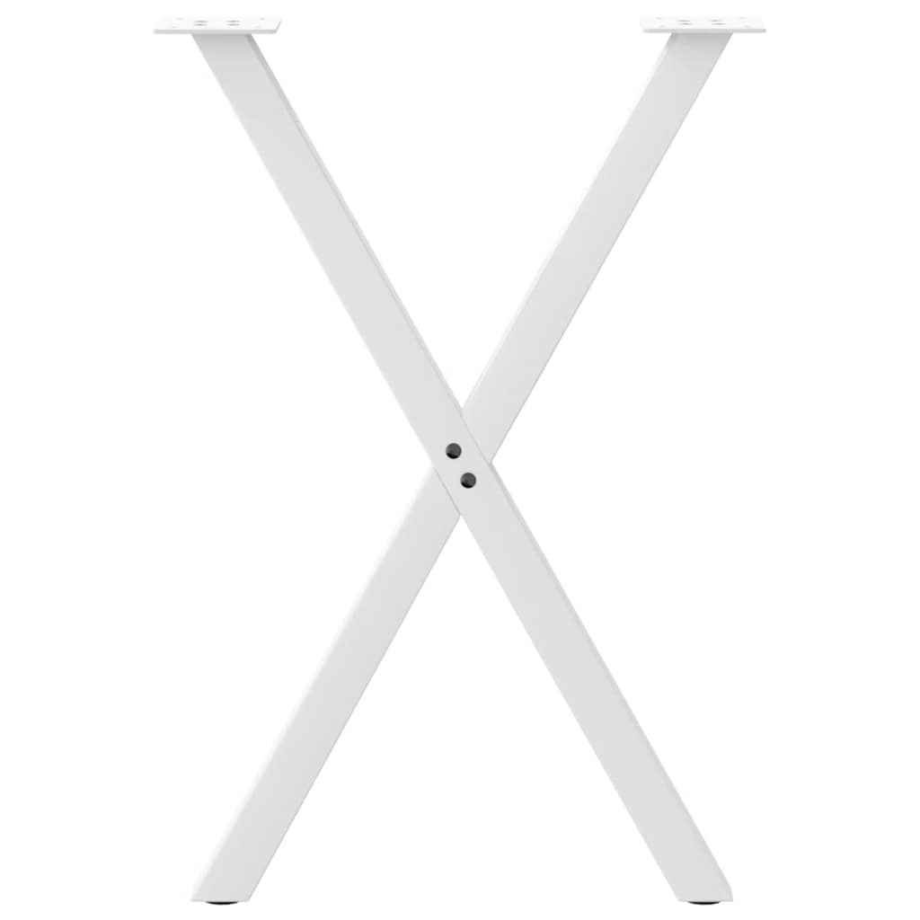 spisebordsben X-formet 2 stk. hvid 50x(72-73) cm stål