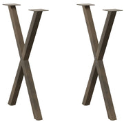 spisebordsben X-formet 2 stk. naturstål 50x(72-73) cm stål