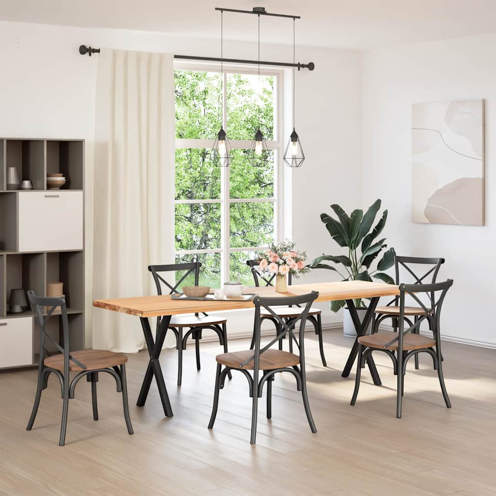 spisebordsben X-formet 2 stk. sort 57 x (72-73) cm stål
