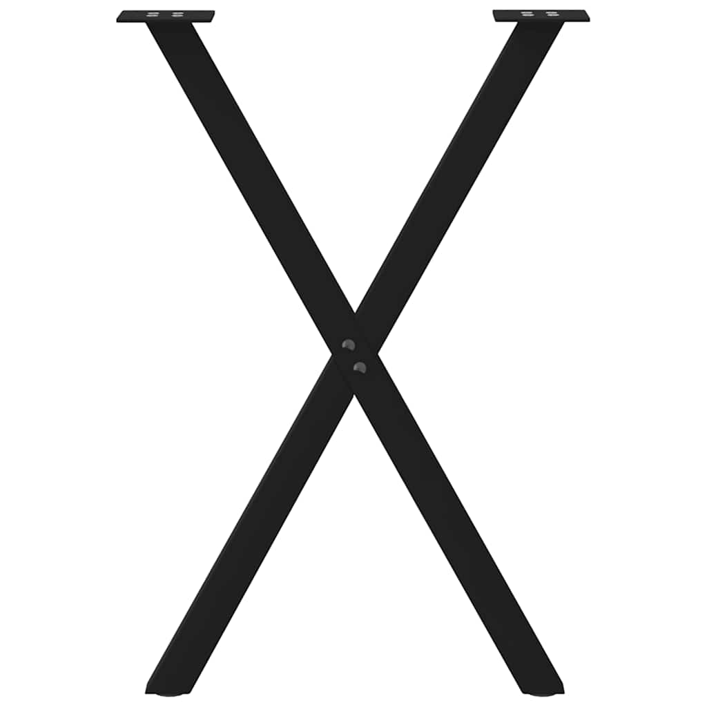 spisebordsben X-formet 2 stk. sort 57 x (72-73) cm stål