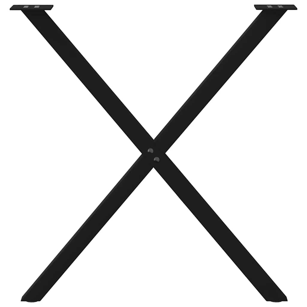 spisebordsben X-formet 2 stk. sort 70 x (72-73) cm stål