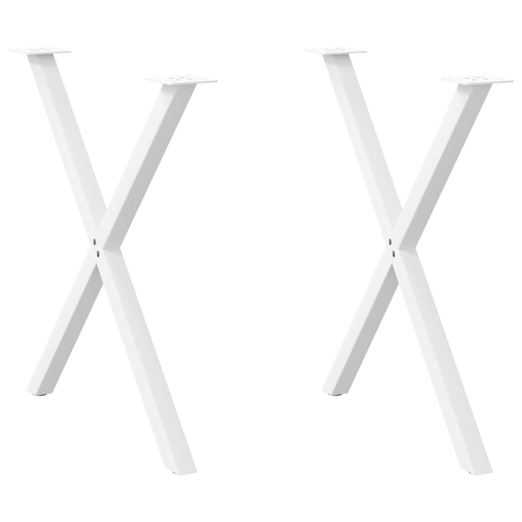spisebordsben X-formet 2 stk. hvid 70 x (72-73) cm stål