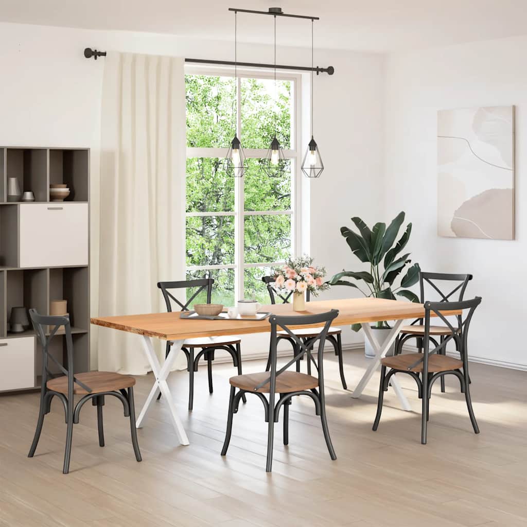 spisebordsben X-formet 2 stk. hvid 70 x (72-73) cm stål