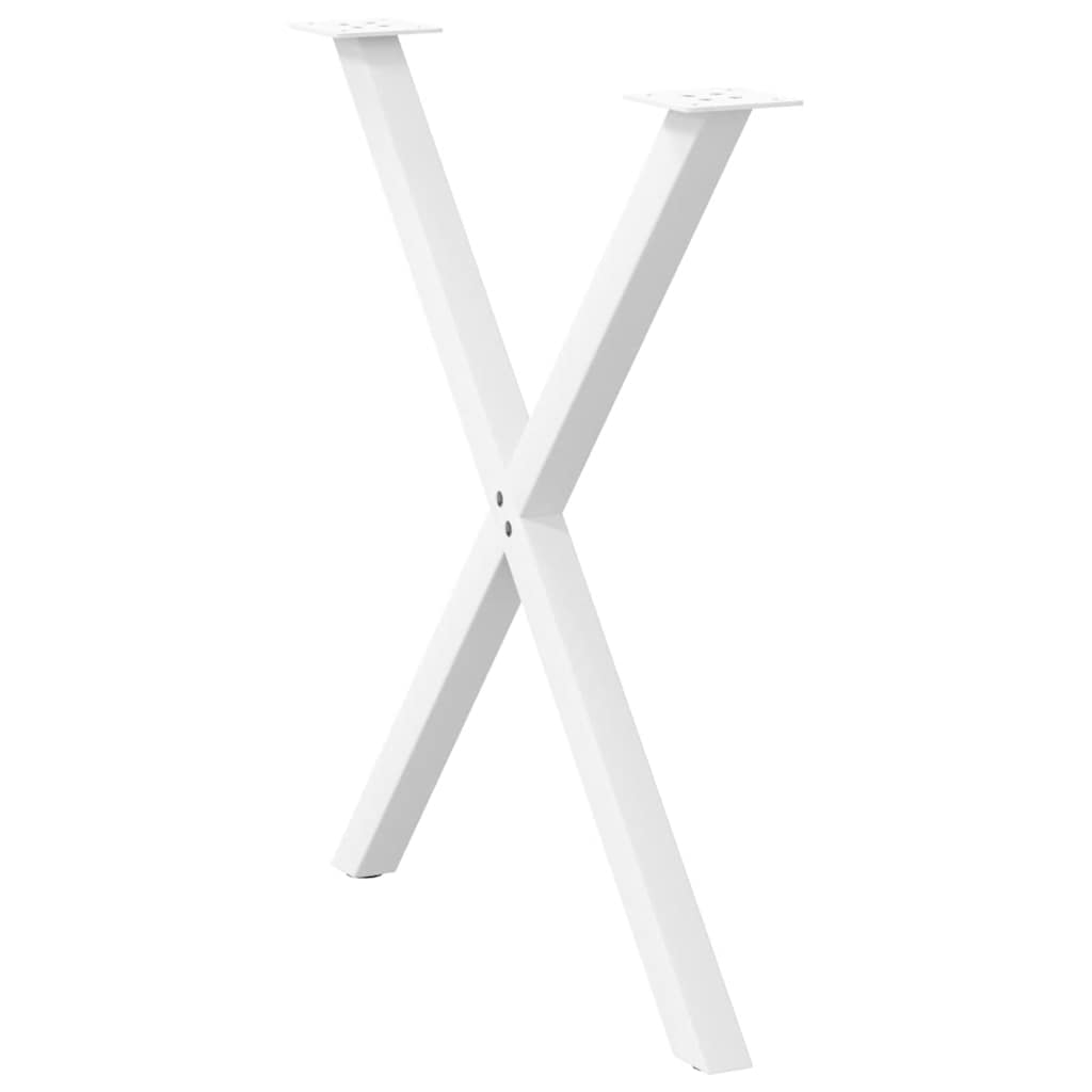 spisebordsben X-formet 2 stk. hvid 70 x (72-73) cm stål
