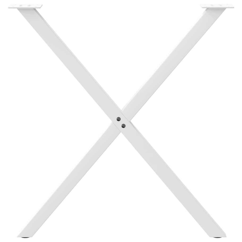 spisebordsben X-formet 2 stk. hvid 70 x (72-73) cm stål