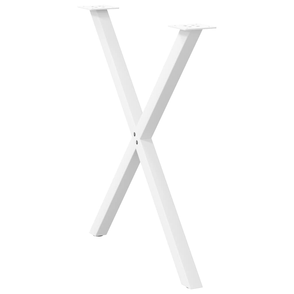 spisebordsben X-formet 2 stk. hvid 80x(72-73) cm stål