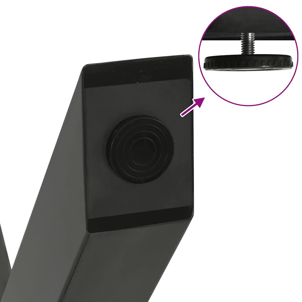 spisebordsben X-formet 2 stk. antracit 80x(72-73) cm stål