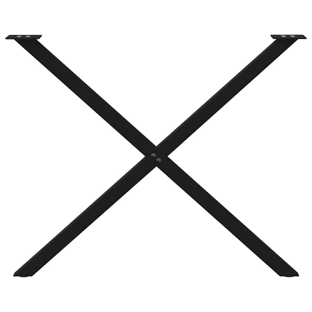 spisebordsben X-formet 2 stk. sort 90 x (72-73) cm stål