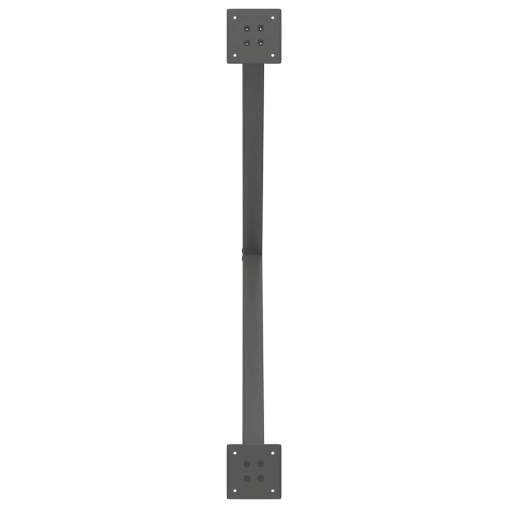 spisebordsben X-formet 2 stk. antracit 90 x (72-73) cm stål