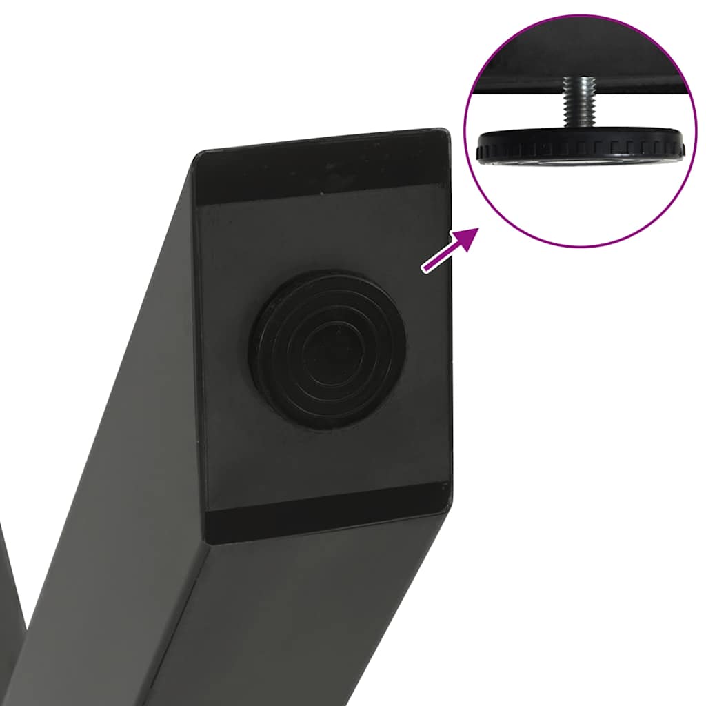 spisebordsben X-formet 2 stk. antracit 90 x (72-73) cm stål