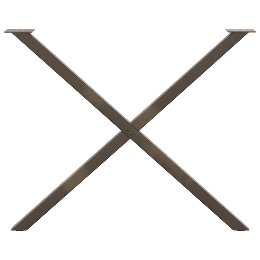 spisebordsben X-formet 2 stk. naturstål 90x(72-73) cm stål