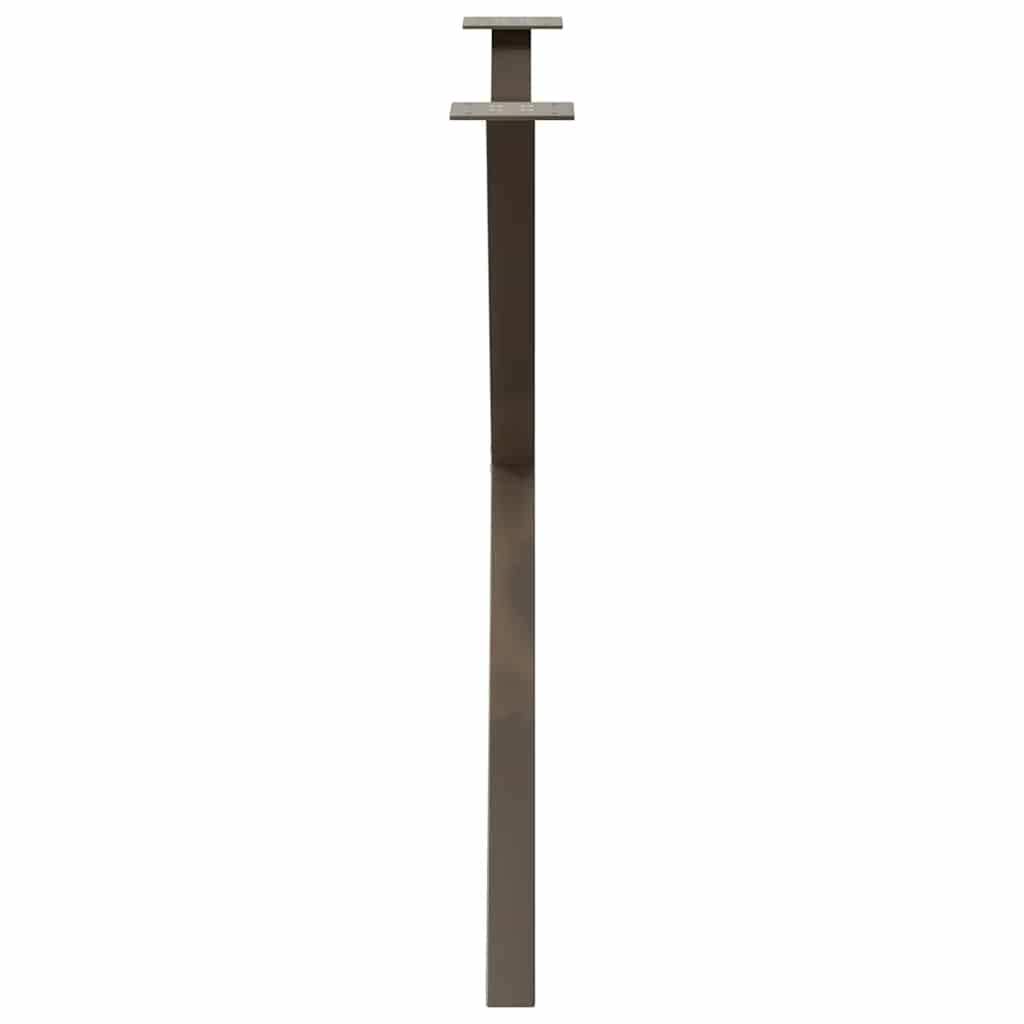 spisebordsben X-formet 2 stk. naturstål 90x(72-73) cm stål