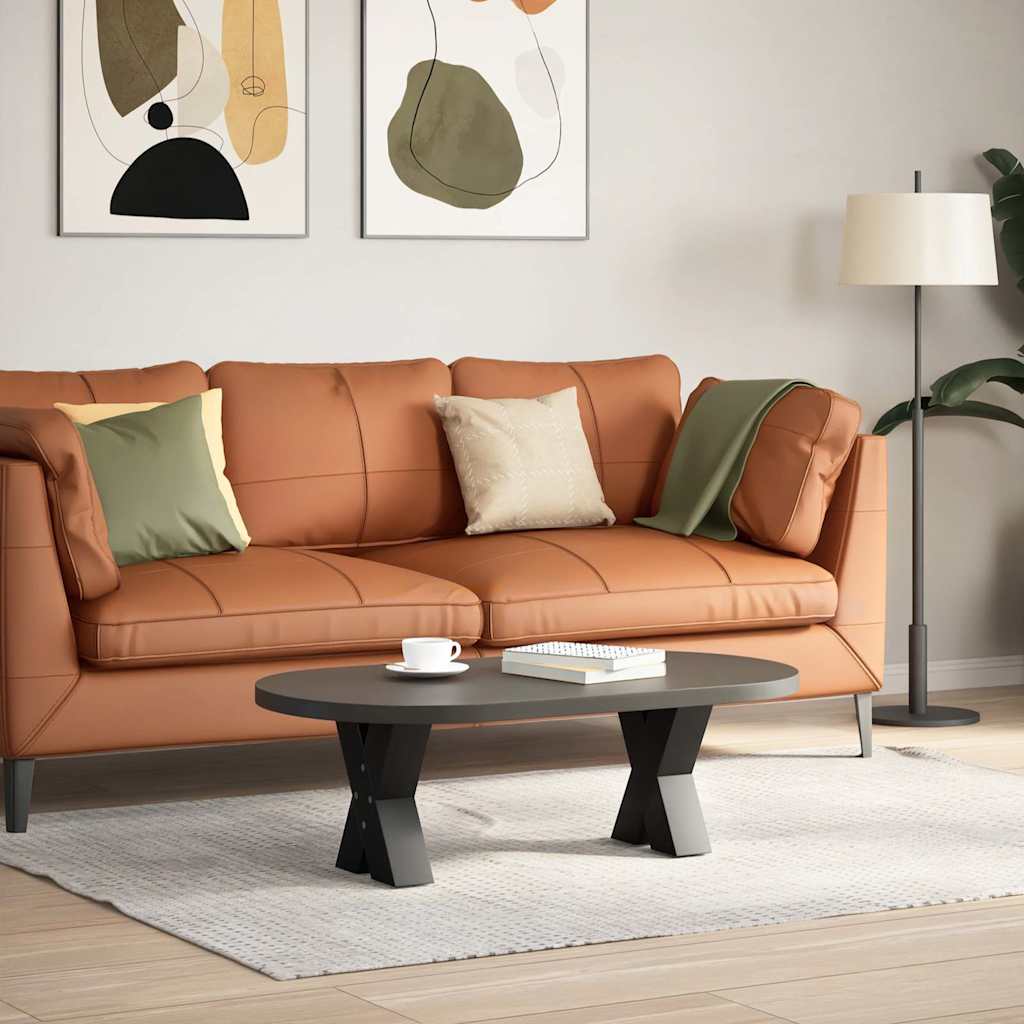 sofabordsben X-formet 2 stk. sort 30x(30-31) cm stål