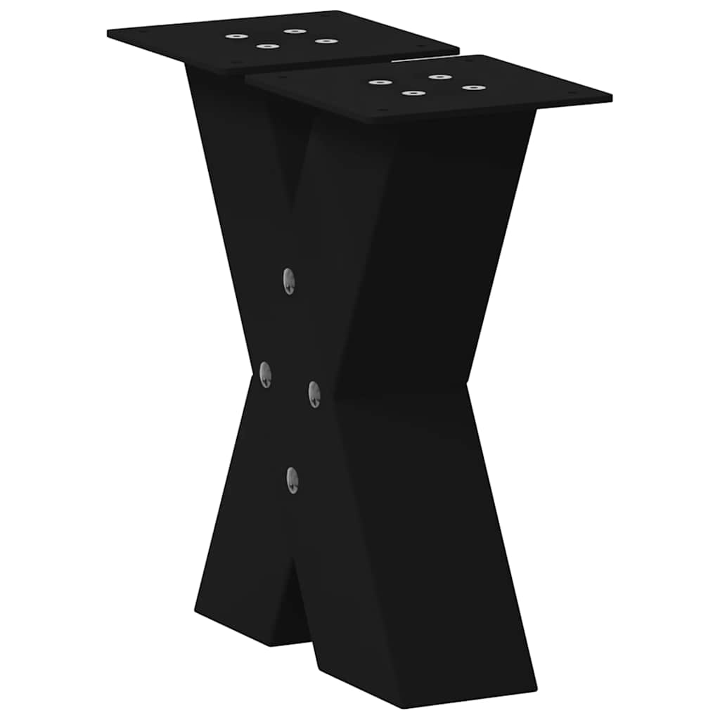 sofabordsben X-formet 2 stk. sort 30x(30-31) cm stål