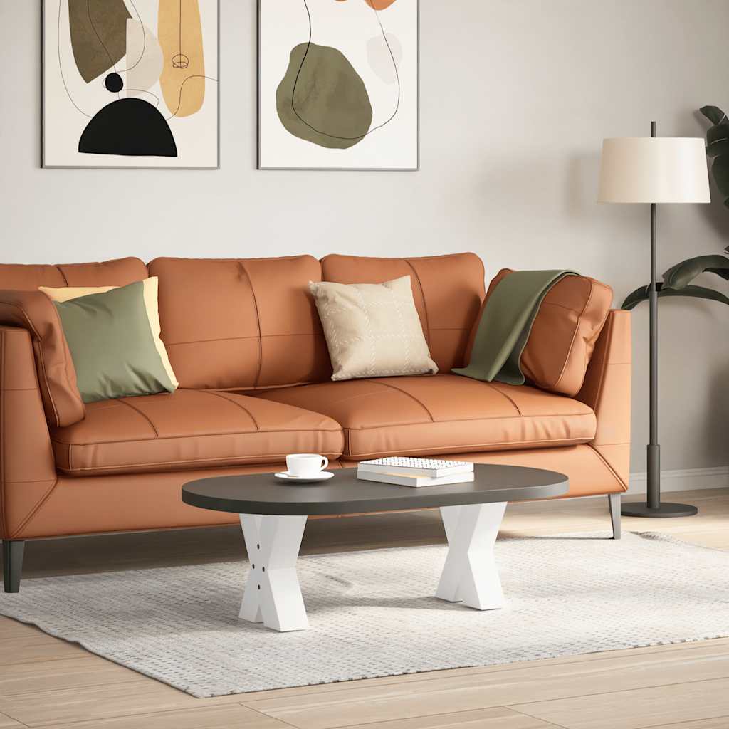sofabordsben X-formet 2 stk. hvid 30x(30-31) cm stål