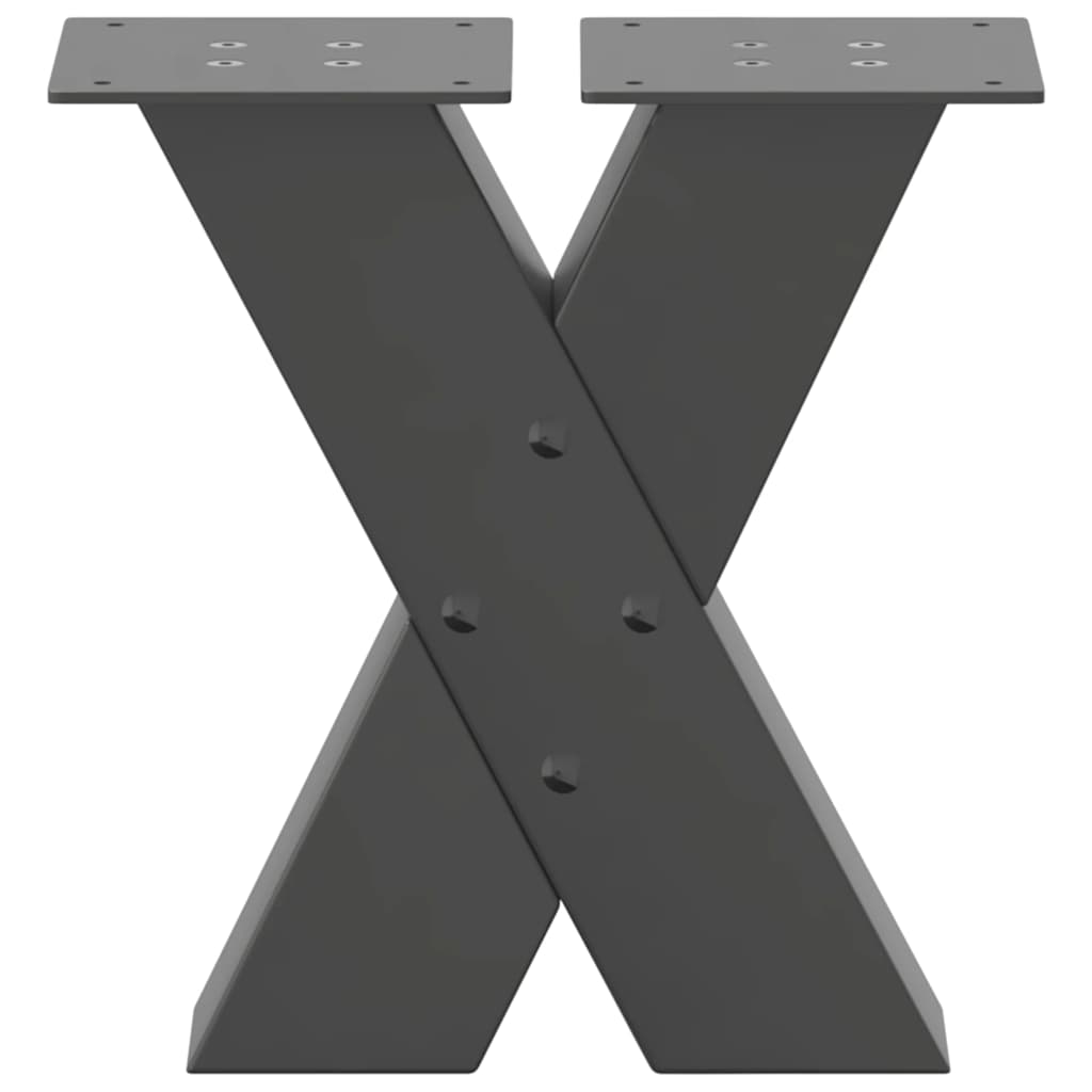 sofabordsben X-formet 2 stk. antracit 30x(30-31) cm stål