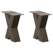 sofabordsben X-formet 2 stk. naturstål 30x(30-31) cm stål