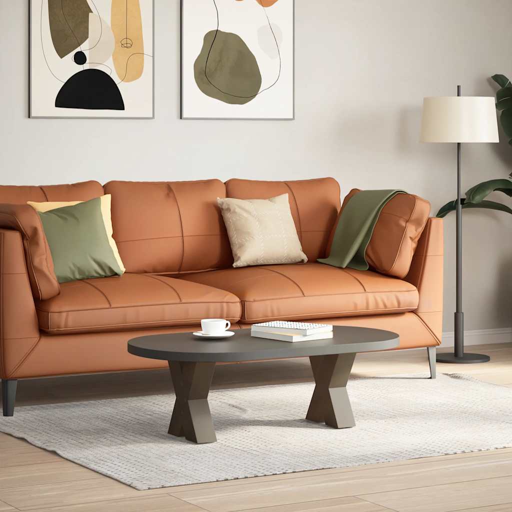 sofabordsben X-formet 2 stk. naturstål 30x(30-31) cm stål