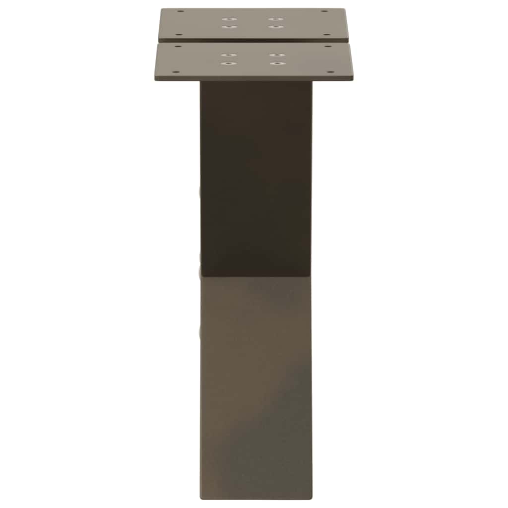 sofabordsben X-formet 2 stk. naturstål 30x(30-31) cm stål