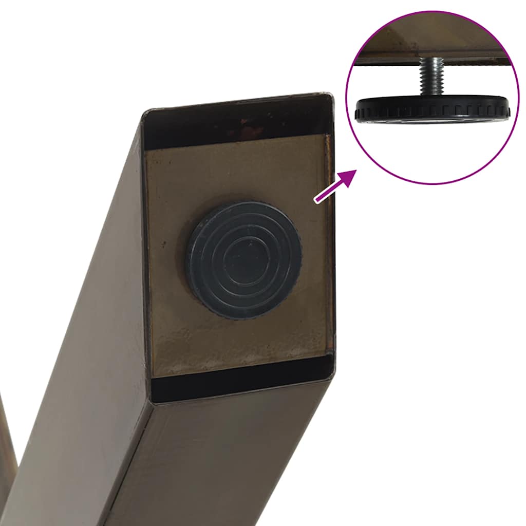 sofabordsben X-formet 2 stk. naturstål 30x(30-31) cm stål
