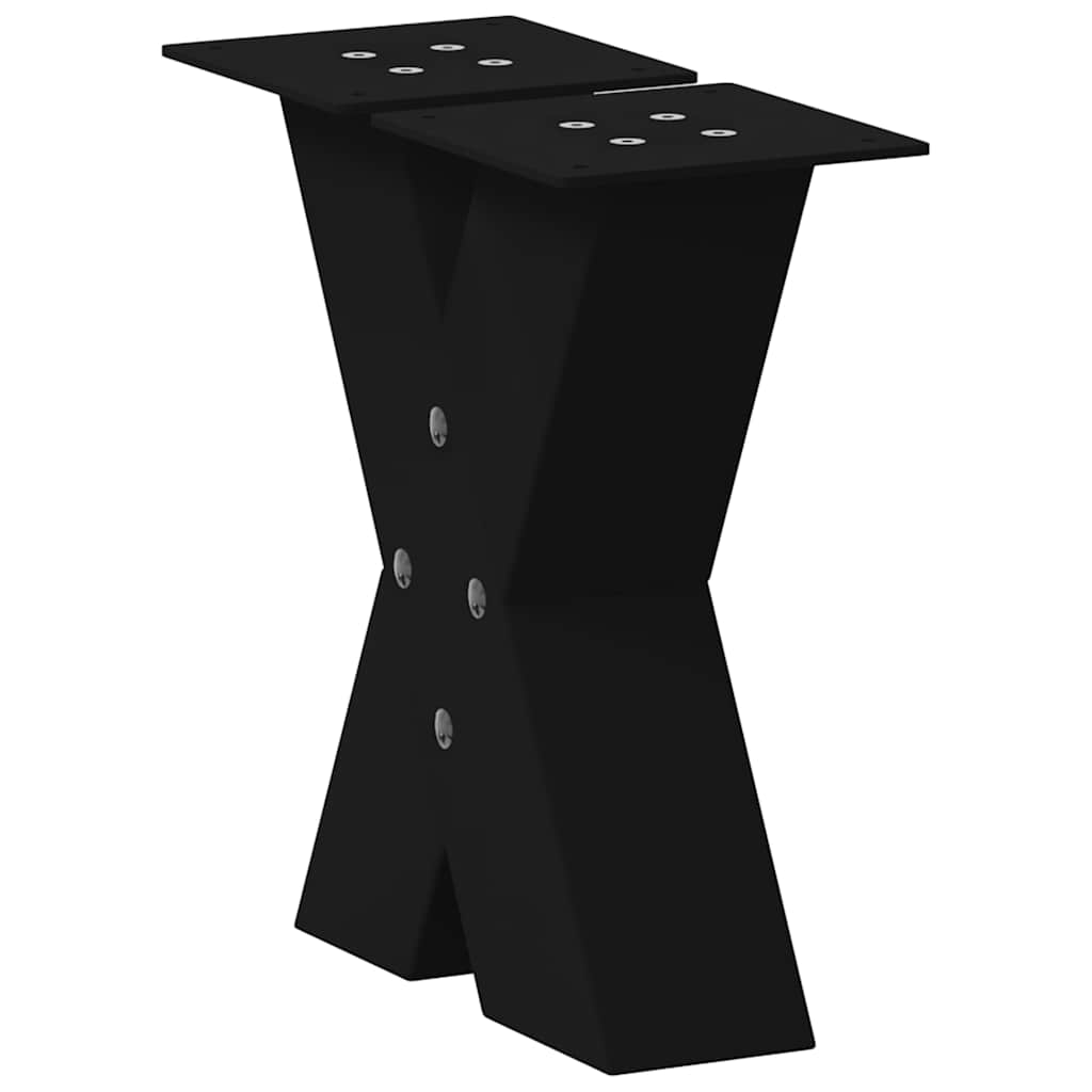 sofabordsben X-formet 2 stk. sort 40x(30-31) cm stål
