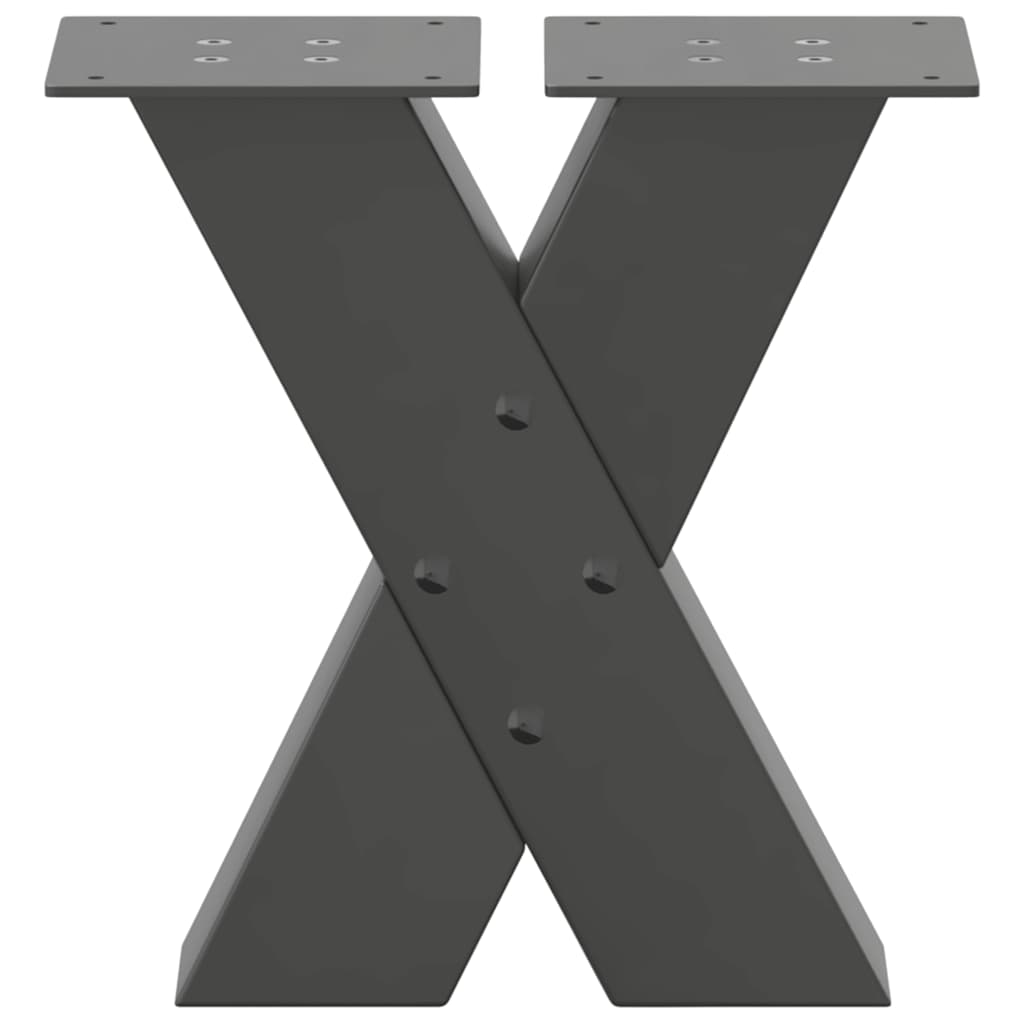 sofabordsben X-formet 2 stk. antracit 40x(30-31) cm stål