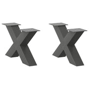 sofabordsben X-formet 2 stk. antracit 50x(30-31) cm stål