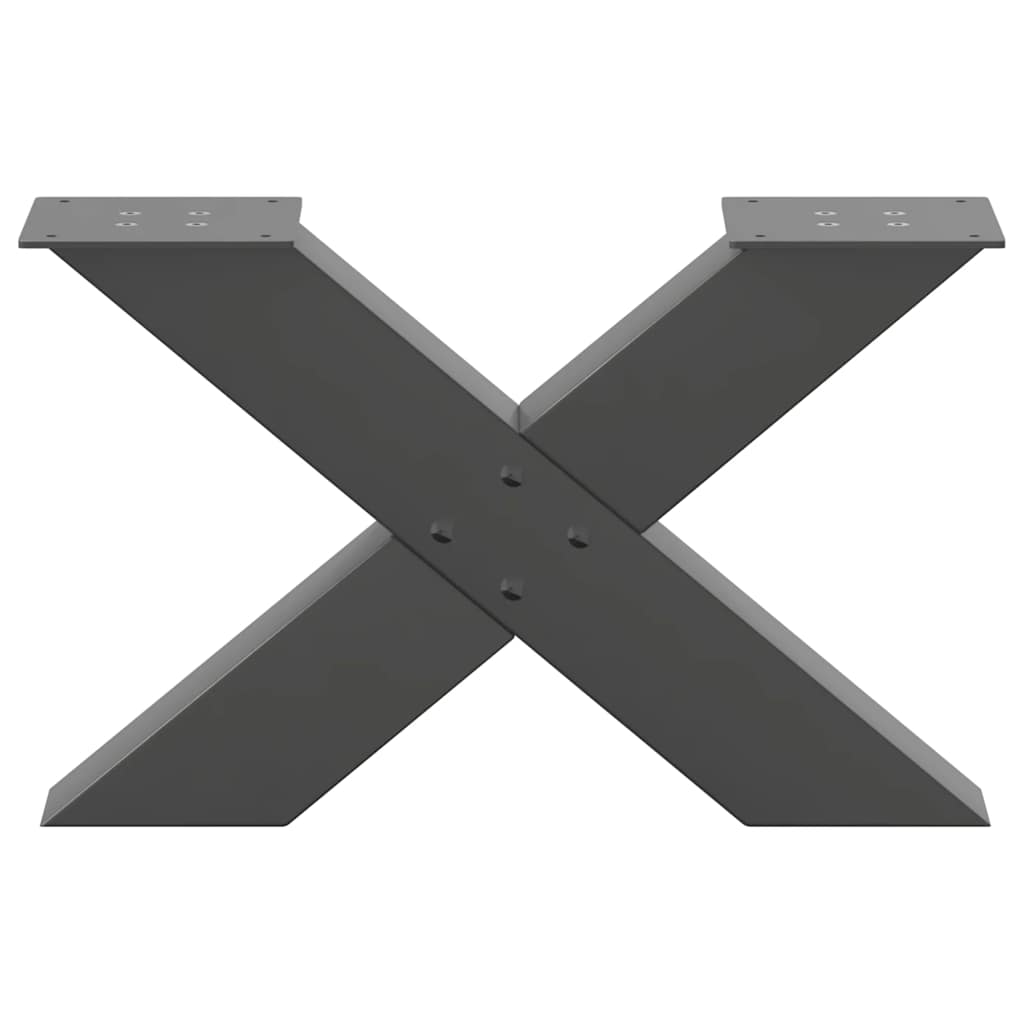 sofabordsben X-formet 2 stk. antracit 50x(30-31) cm stål