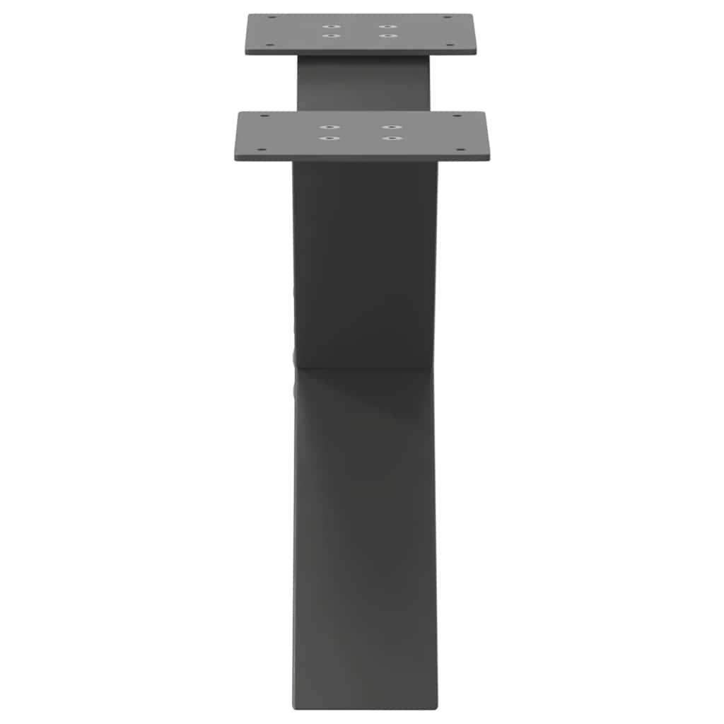 sofabordsben X-formet 2 stk. antracit 50x(30-31) cm stål