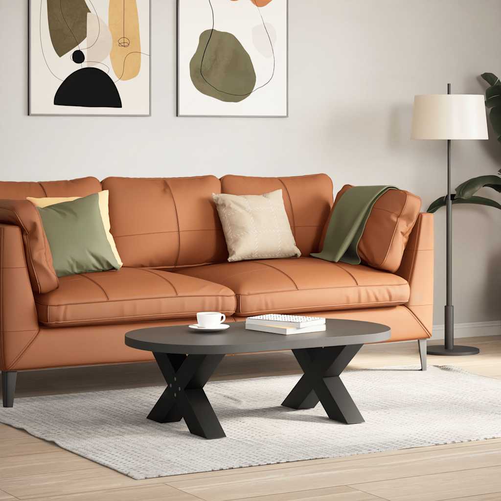 sofabordsben X-formet 2 stk. sort 60 x (30-31) cm stål