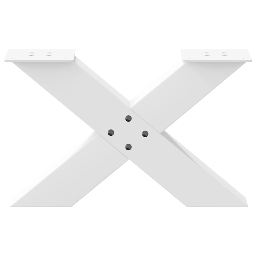 sofabordsben X-formet 2 stk. hvid 60x(30-31) cm stål