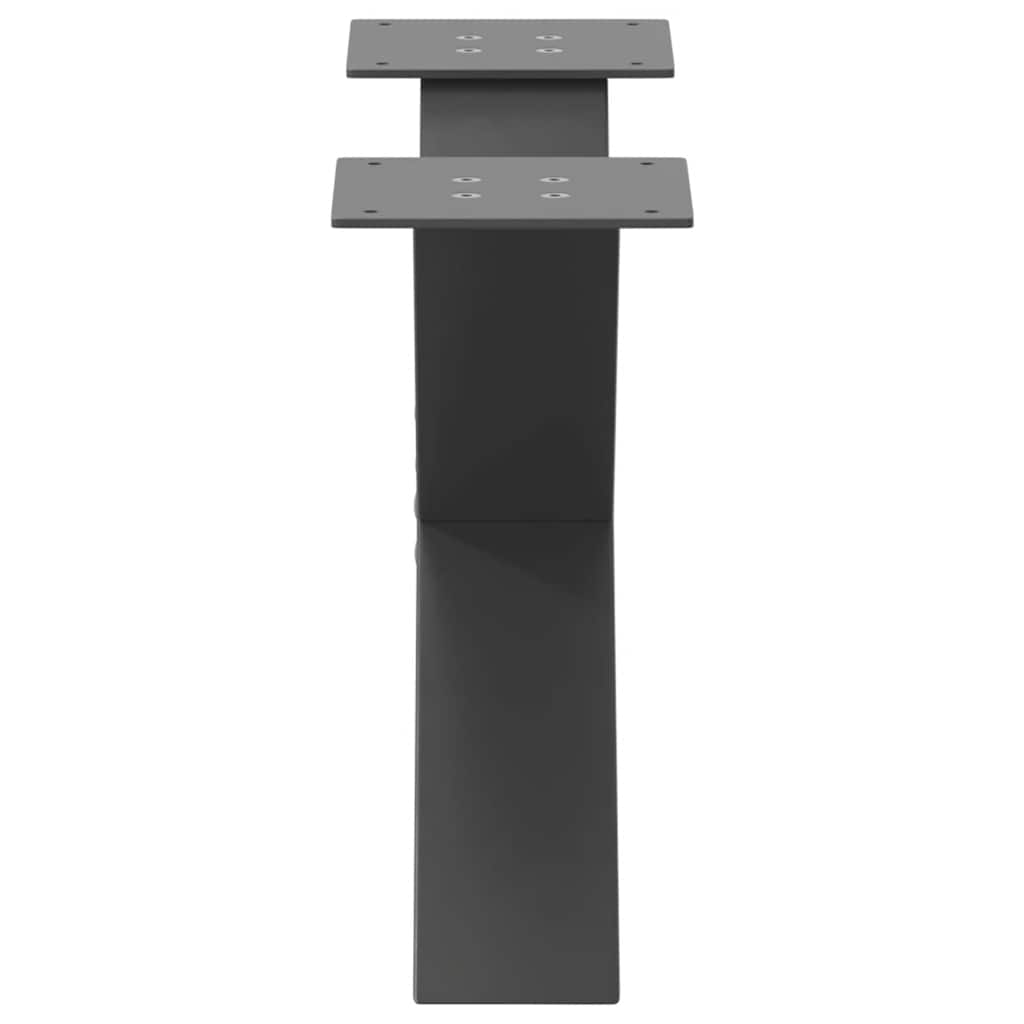 sofabordsben X-formet 2 stk. antracit 60x(30-31) cm stål
