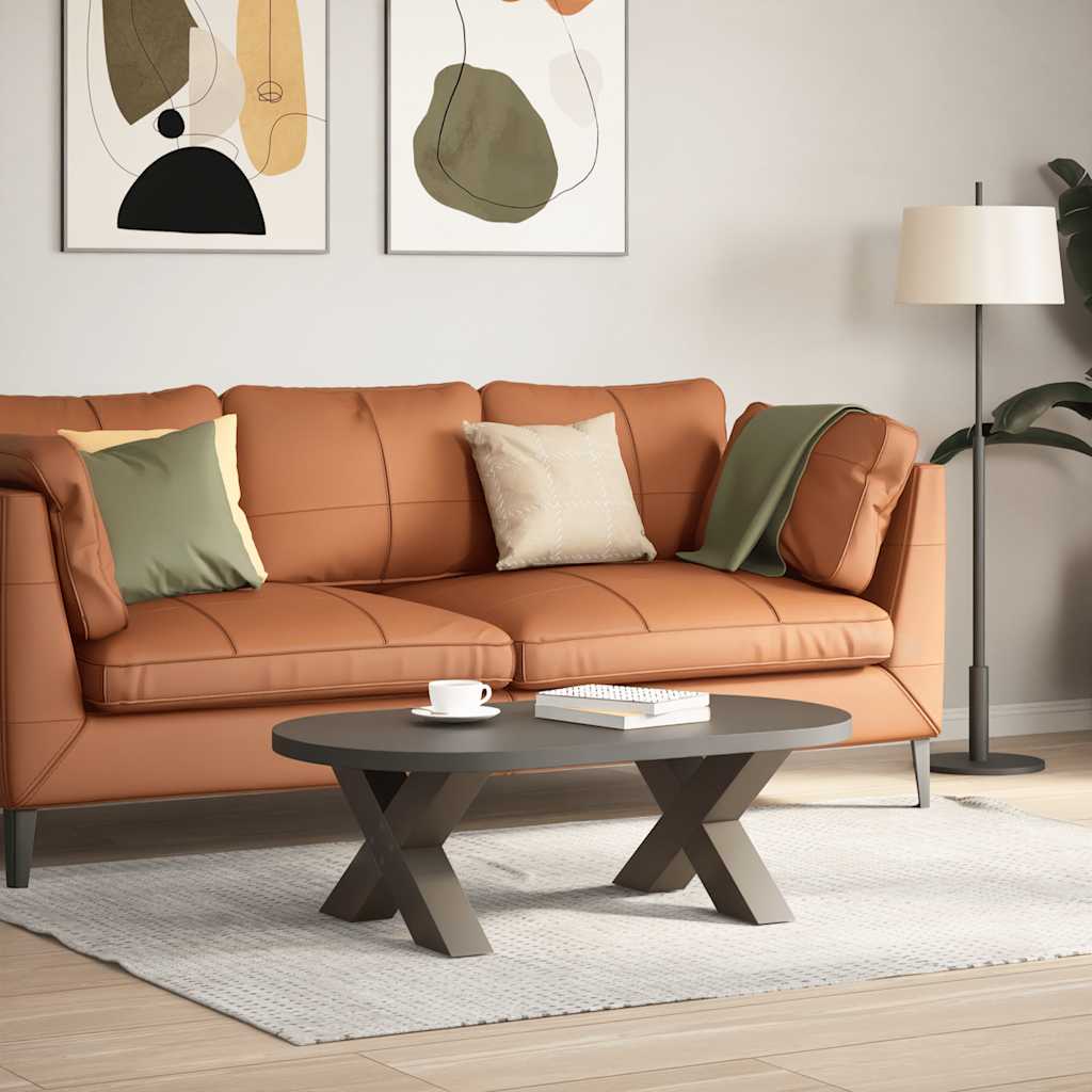 sofabordsben X-formet 2 stk. naturstål 60x(30-31) cm stål