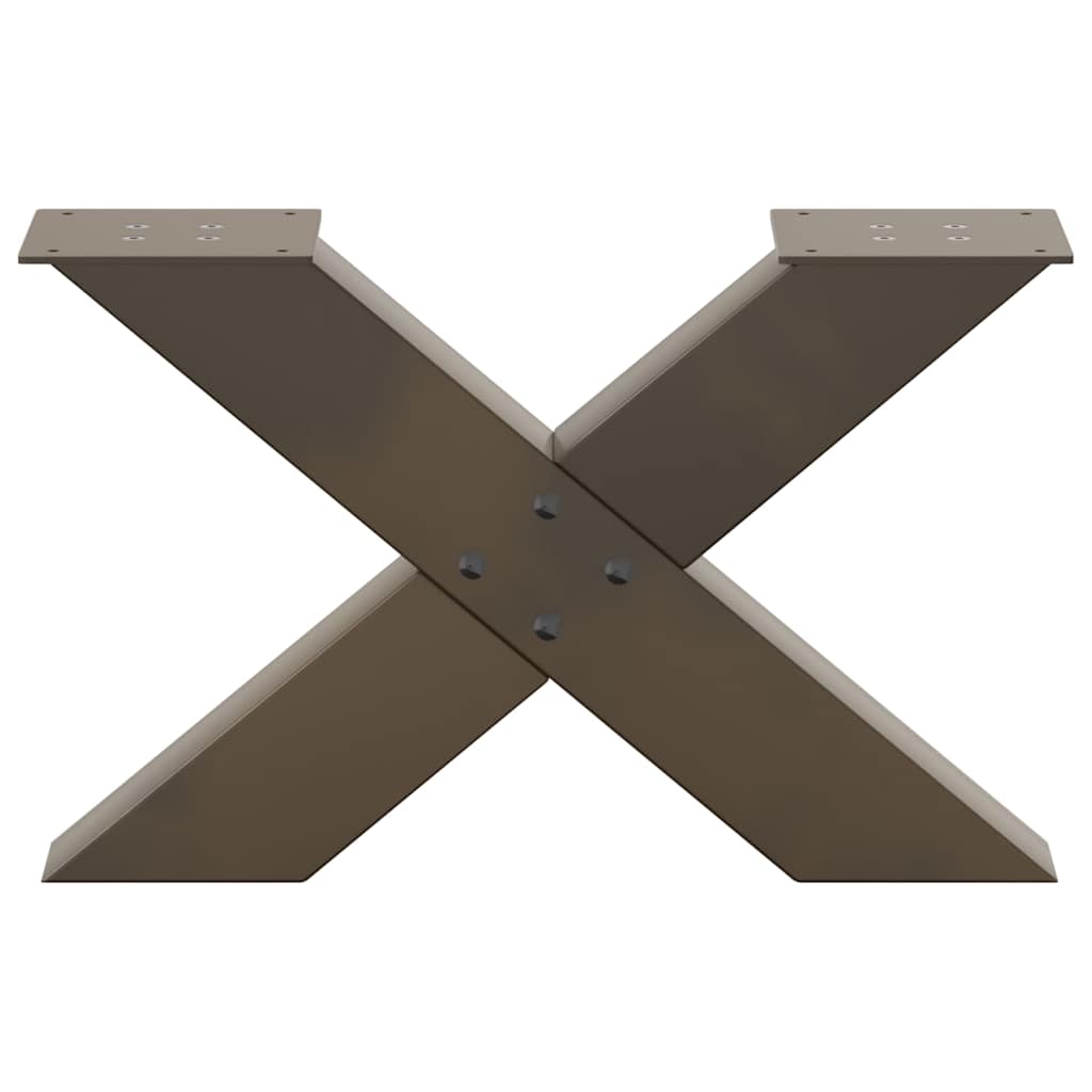 sofabordsben X-formet 2 stk. naturstål 60x(30-31) cm stål