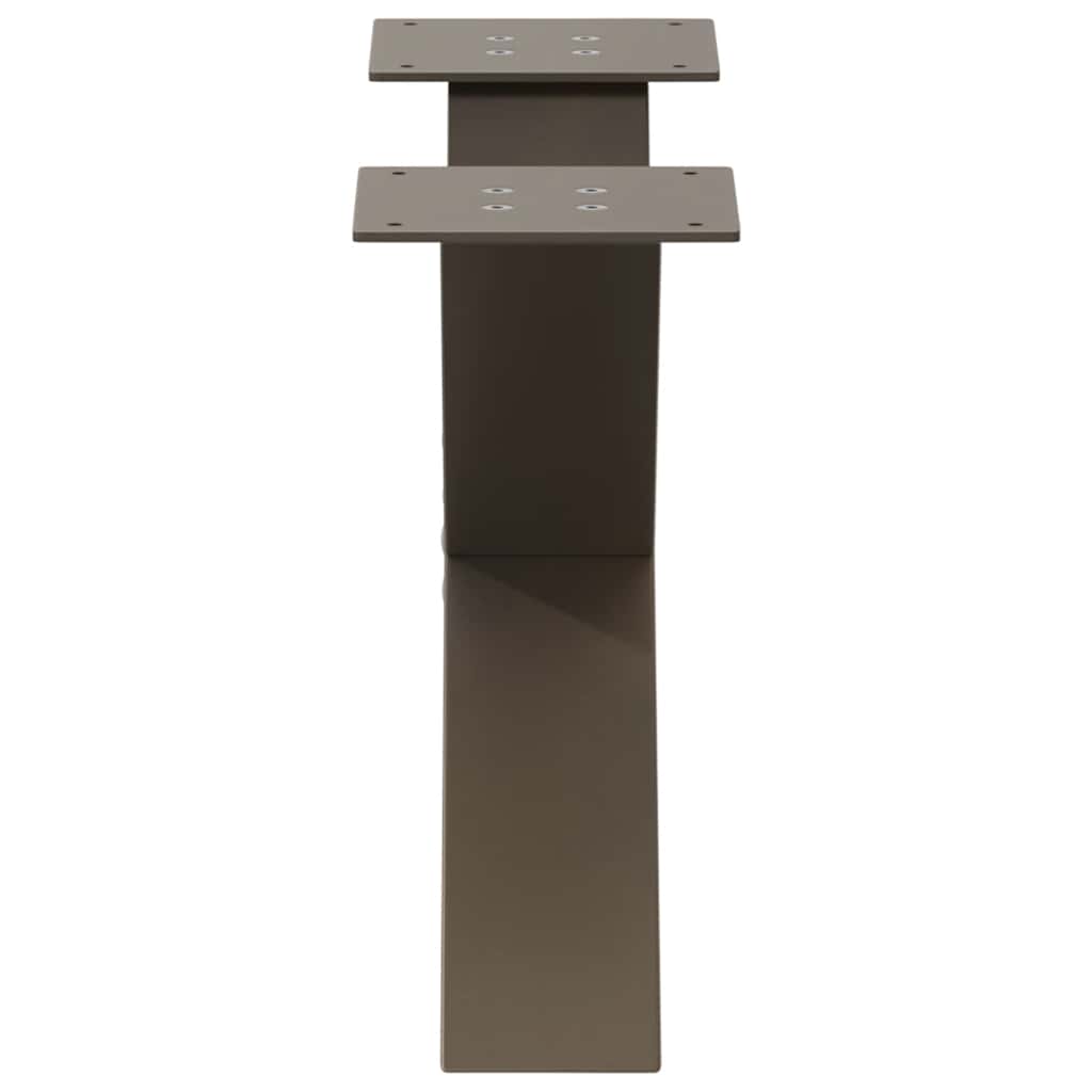 sofabordsben X-formet 2 stk. naturstål 60x(30-31) cm stål