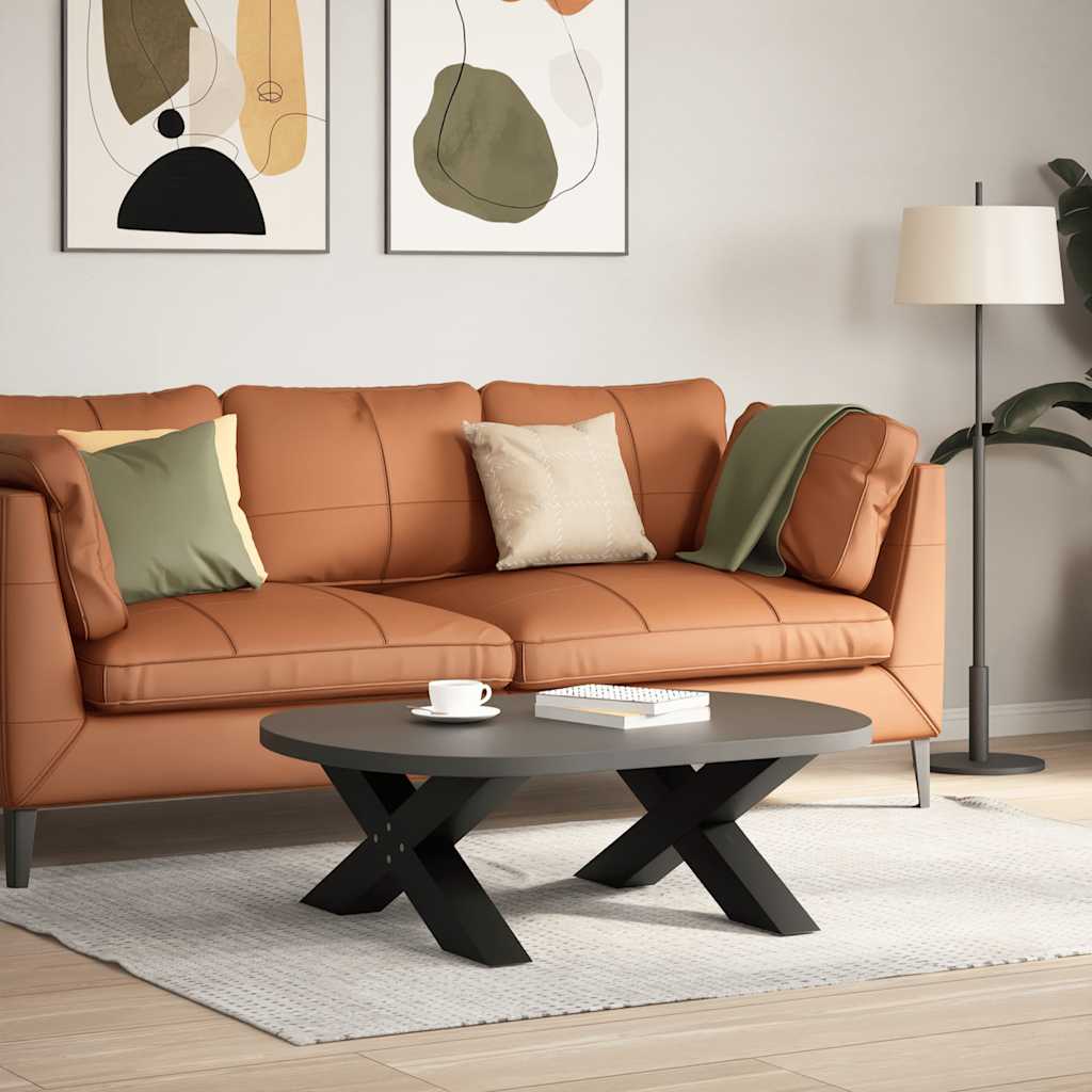 sofabordsben X-formet 2 stk. sort 70 x (30-31) cm stål