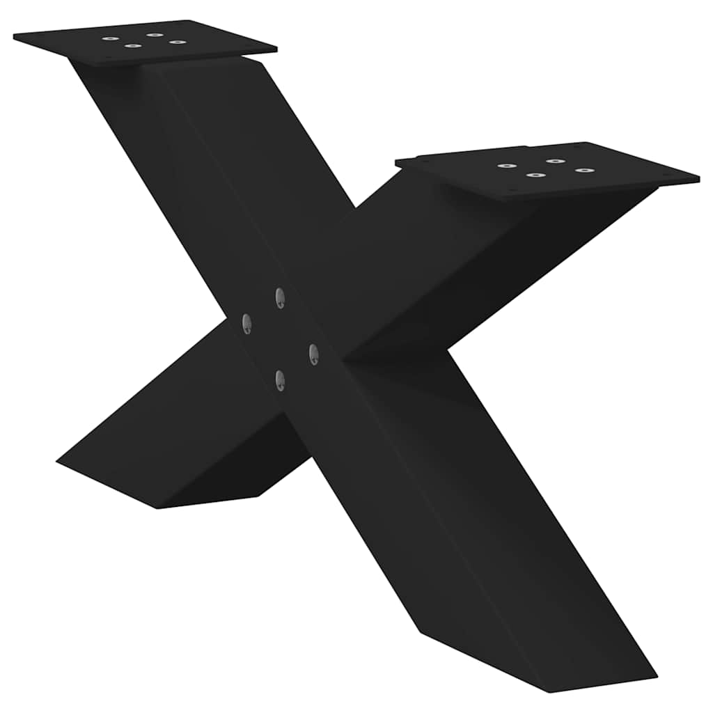 sofabordsben X-formet 2 stk. sort 70 x (30-31) cm stål