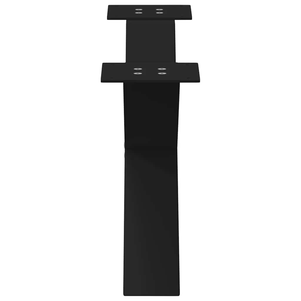 sofabordsben X-formet 2 stk. sort 70 x (30-31) cm stål