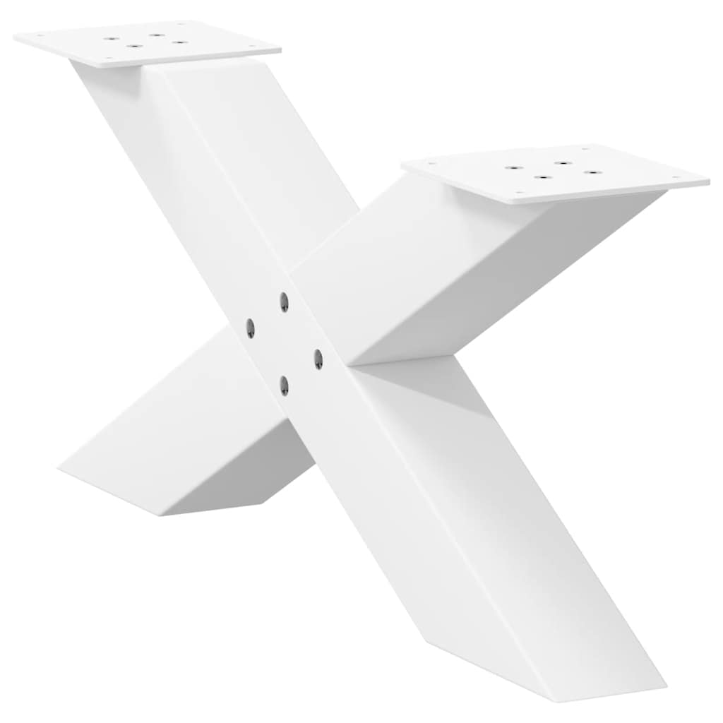 sofabordsben X-formet 2 stk. hvid 70 x (30-31) cm stål