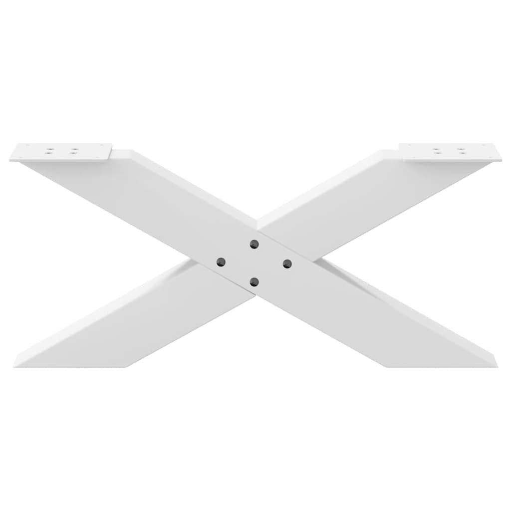 sofabordsben X-formet 2 stk. hvid 70 x (30-31) cm stål