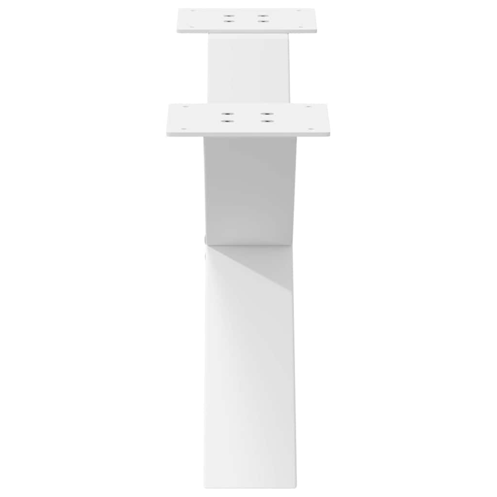 sofabordsben X-formet 2 stk. hvid 70 x (30-31) cm stål